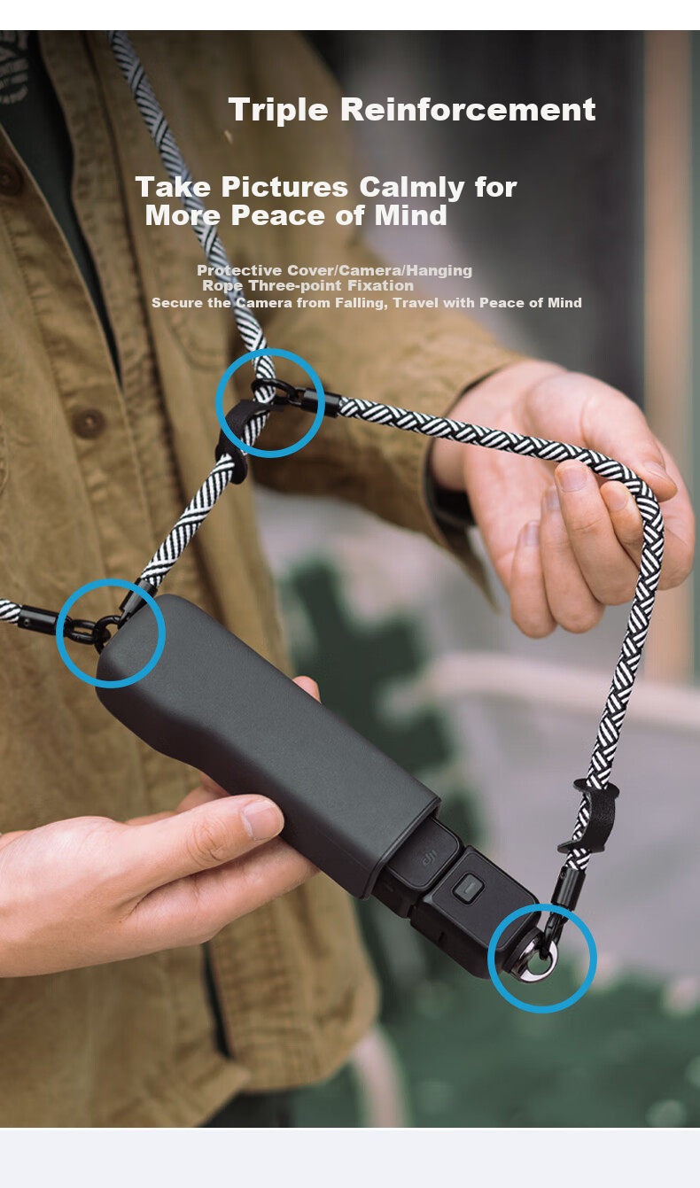 Ремешок YOUFES для DJI Pocket 3, нагрудный, на запястье, противоскользящий, противоугонный, выдвижной ремень безопасности, аксессуар для камеры Osmo