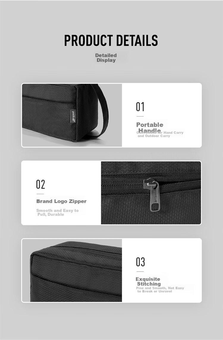 Мужская косметичка Pack All, вместительная, с отделениями для личных вещей, портативная, черная