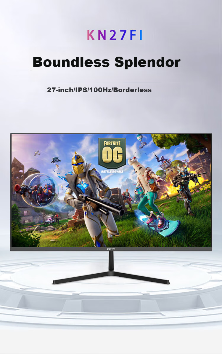 Монитор KKTV KN27FI 27 дюймов, IPS, 1920x1080, 100 Гц, плоский экран, HDMI, VGA, 1 год гарантии