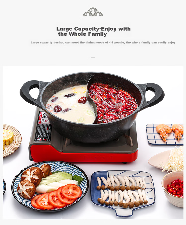 Сковорода-гриль COOKER KING HG30YY, двусторонняя, антипригарная, 30 см, цвет Майфанши, подходит для индукционных плит