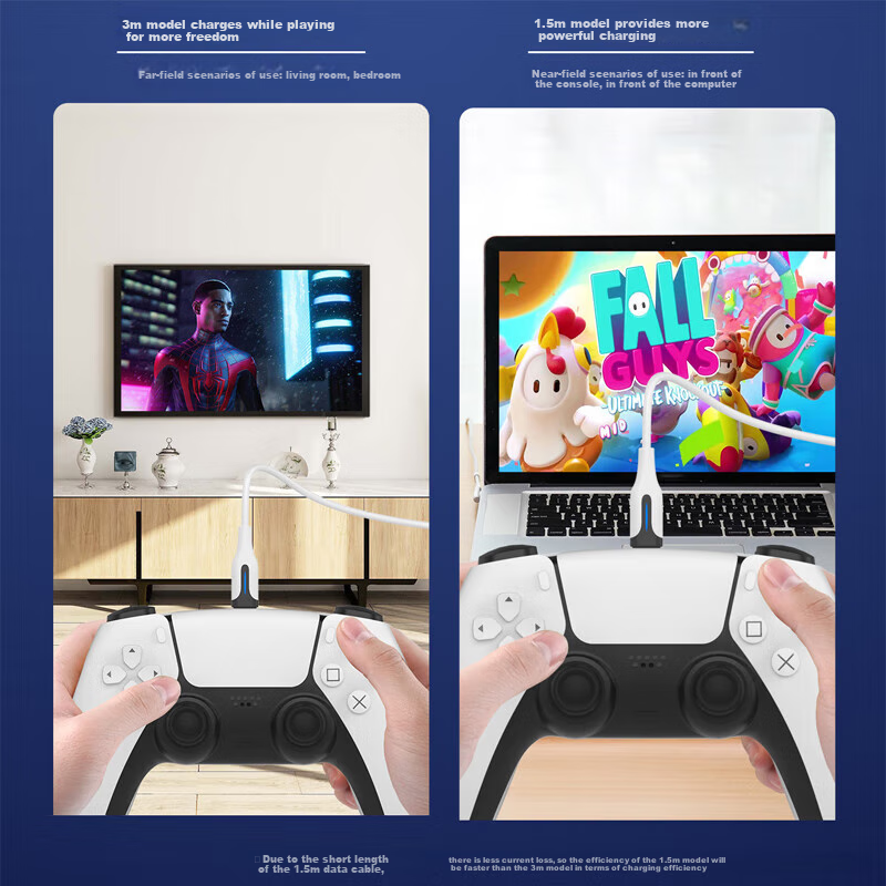Кабель для зарядки геймпада Liangzhi L431, USB-C, 1.5 м, черный