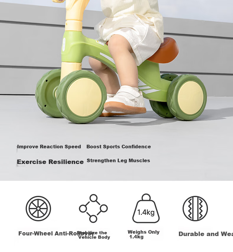 Беговел Babybox Beiboshi, детский балансировочный велосипед для малышей, антиопрокидывающийся, четырехколесный самокат, подарок на первый день рождения
