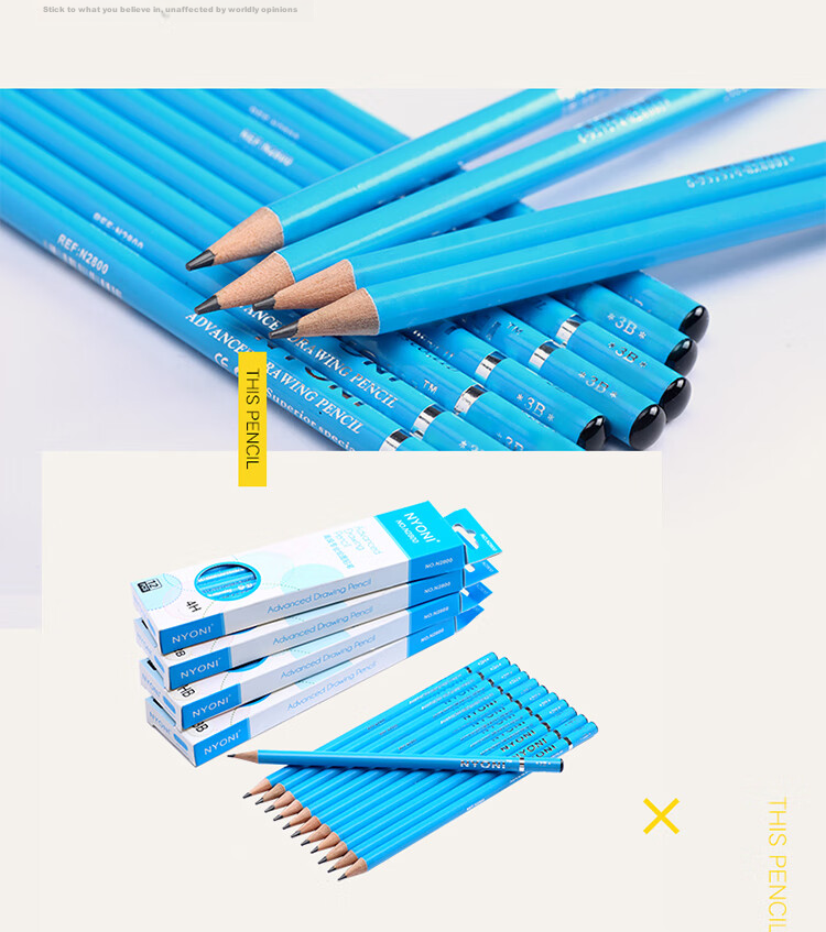 Карандаши для рисования NYONI 4B, профессиональные, для начинающих и экзаменов, 12 штук в упаковке, N28004B