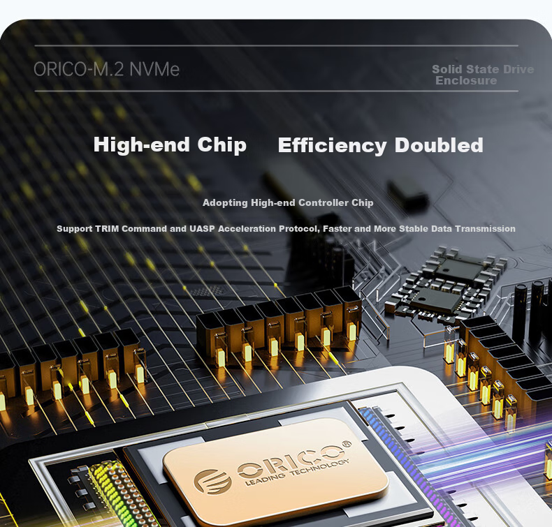 Внешний корпус ORICO M.2 NVMe SSD 10Gbps Type-C, алюминиевый, M2PJ