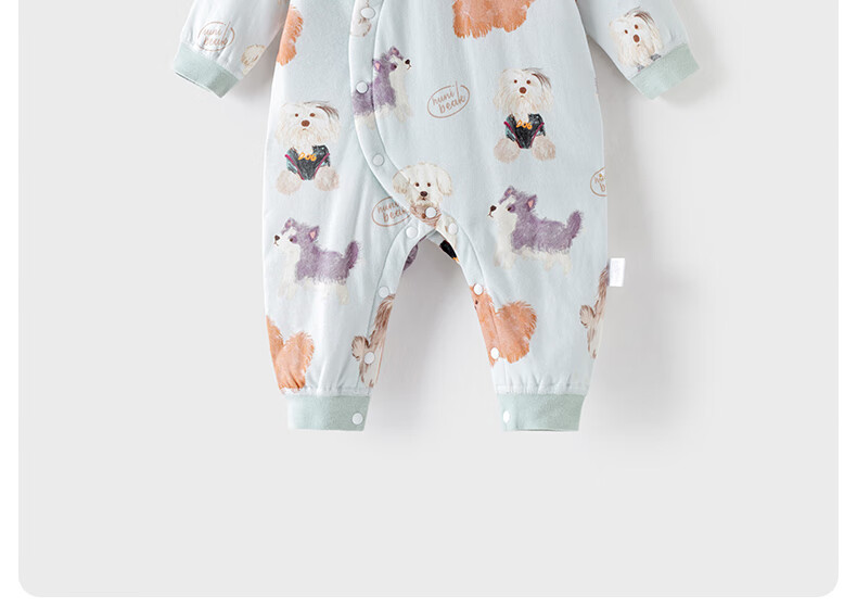 Детский зимний комбинезон Happy Little Bear, антибактериальный, устойчивый к клещам, утепленный хлопком, для малышей, унисекс, 73 см, "Dog Planet"