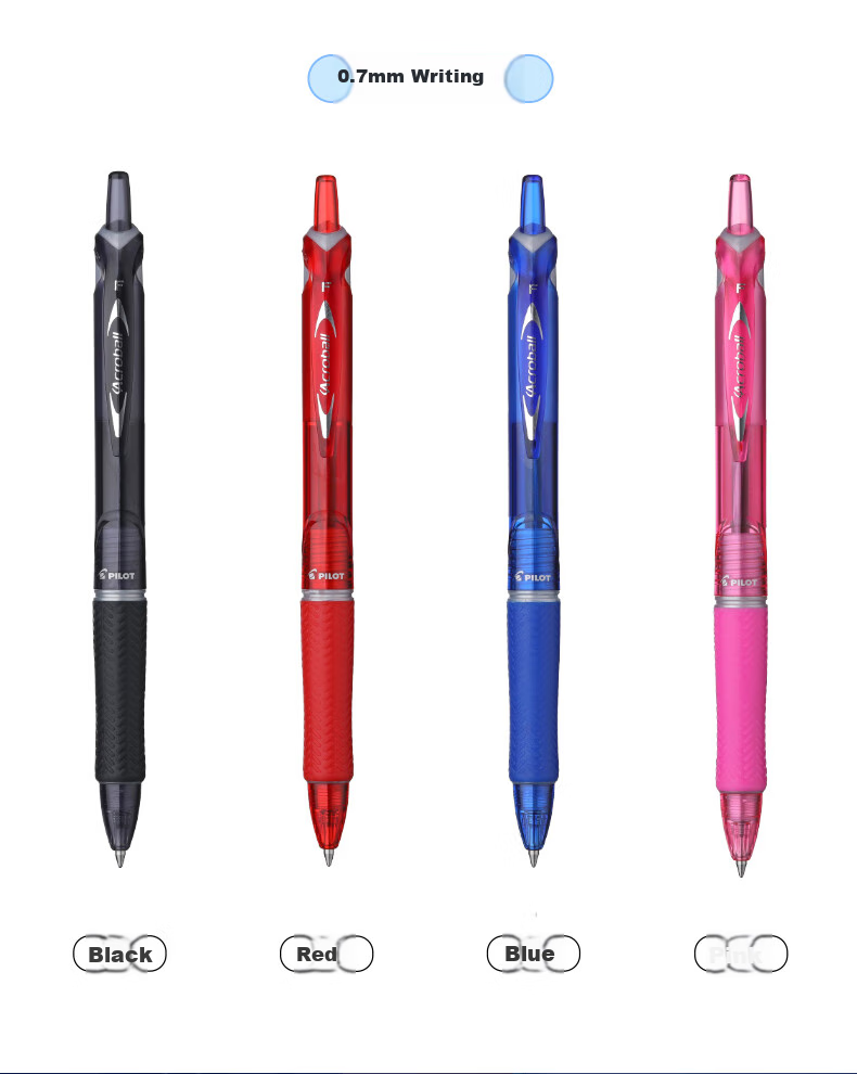 PILOT Retractable Ballpoint Pen, Acroball Smooth Writing Gel Ink Pen, Student Office Exam Pen BPAB-15F 0.7mm Black 12-Pack