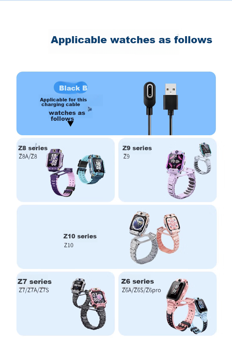 Зарядный кабель LANGLING для умных часов, USB, TPE, 1 м