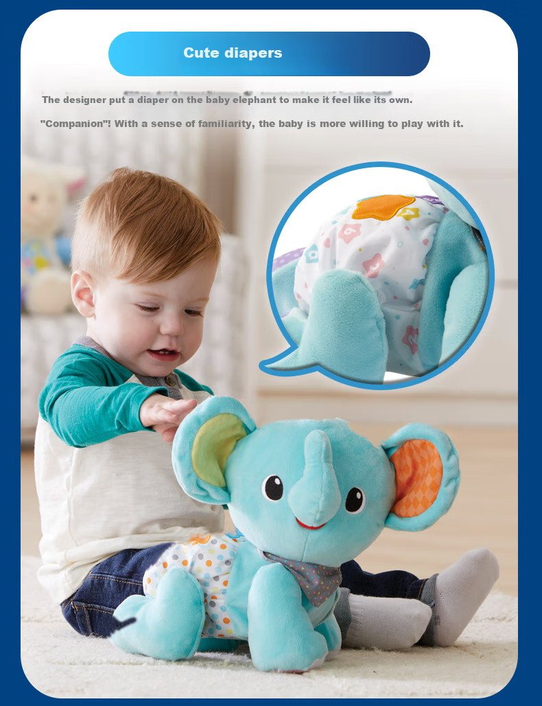 Игровой коврик VTech "Учимся ползать с маленьким слоненком", развивающий, музыкальный, для детей от 6 месяцев