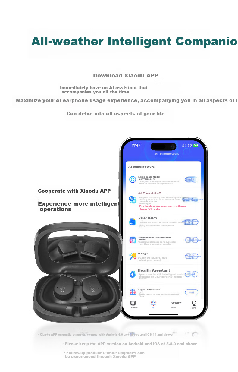 Беспроводные наушники Cleer ARC5 Sound Arc, Bluetooth 5.2, защита от воды и пота IPX7, с микрофоном, черный