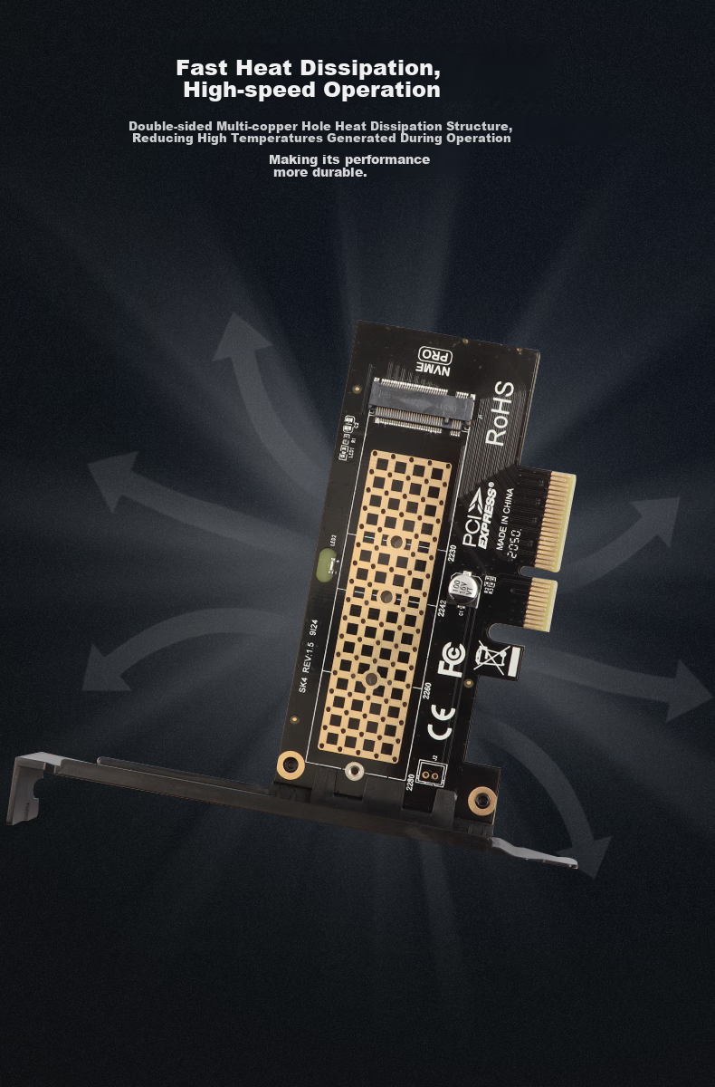 Плата расширения PCIe для M.2 NVMe