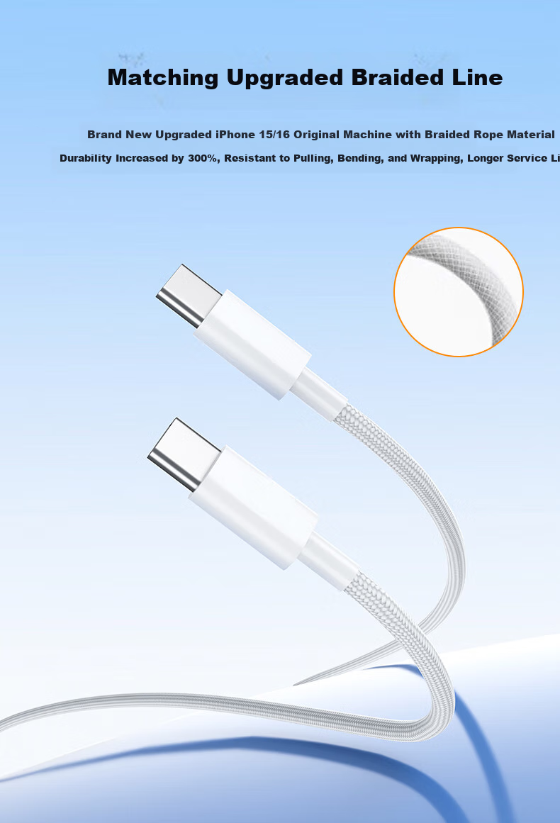 Зарядное устройство KY Gallium Nitride 30W Fast Charging Set для iPhone 15/16/Pro/Max/Plus/Air, с кабелем USB Type-C