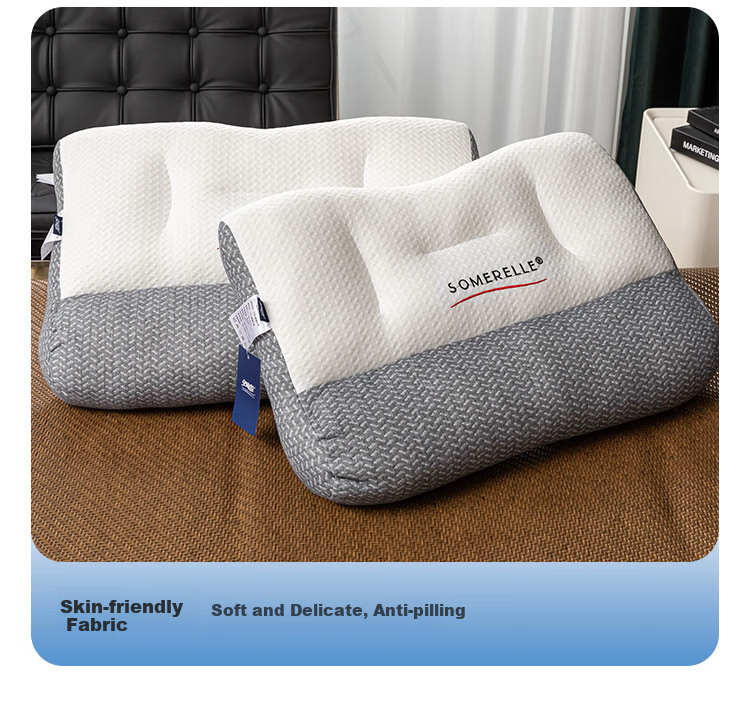 Подушка SOMERELLE Deep Sleep Anti-Pull Cervical Pillow, эргономичная, с поддержкой зоны шеи, 1 шт.