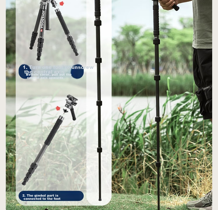 Штатив Fotopro X-4CN VIDEO с гидравлической головкой, карбоновый, серебристый