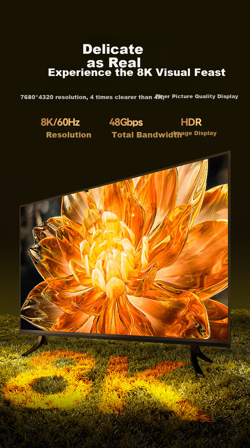 Кабель SAMZHE HDMI 2.1, 8K@60Hz, 4K@240Hz, 1 метр, черный