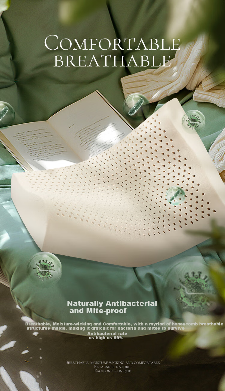 Ортопедическая подушка Dunlopillo ECO Butterfly, натуральный латекс, импорт из Шри-Ланки, 57x36x8-11.5 см