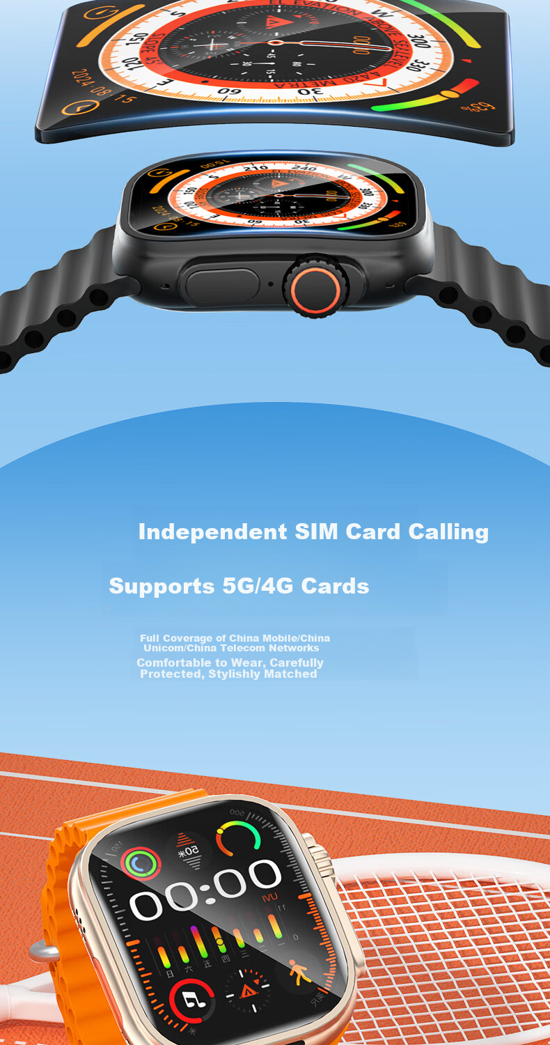 Смарт-часы Ozing S9 Ultra Premium Edition с SIM-картой, 2.04" AMOLED, 32GB, черный