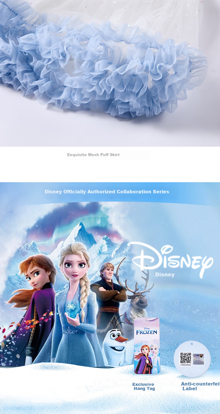 Комплект одежды для девочек Disney, весенний наряд "Принцесса", стильное платье, детский комплект из двух предметов