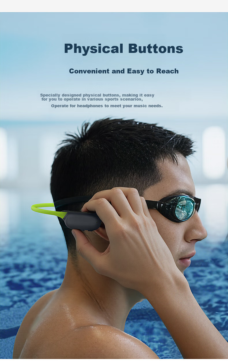 Беспроводные наушники Lanshidun AirSwim Neo с костной проводимостью, водонепроницаемые, Bluetooth 6.0, 32 ГБ памяти, для плавания, бега, езды на велосипеде
