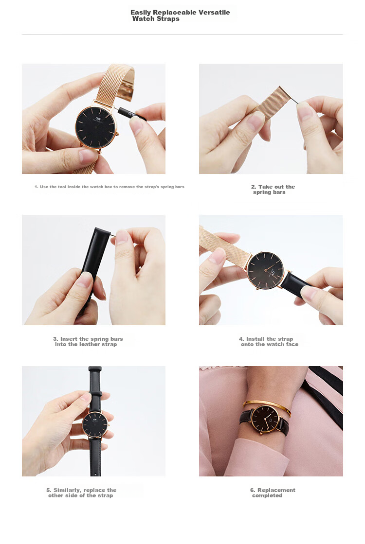 Daniel Wellington Classic Gold Watch Bracelet Set, роскошные кварцевые наручные часы для женщин, подарок на День святого Валентина