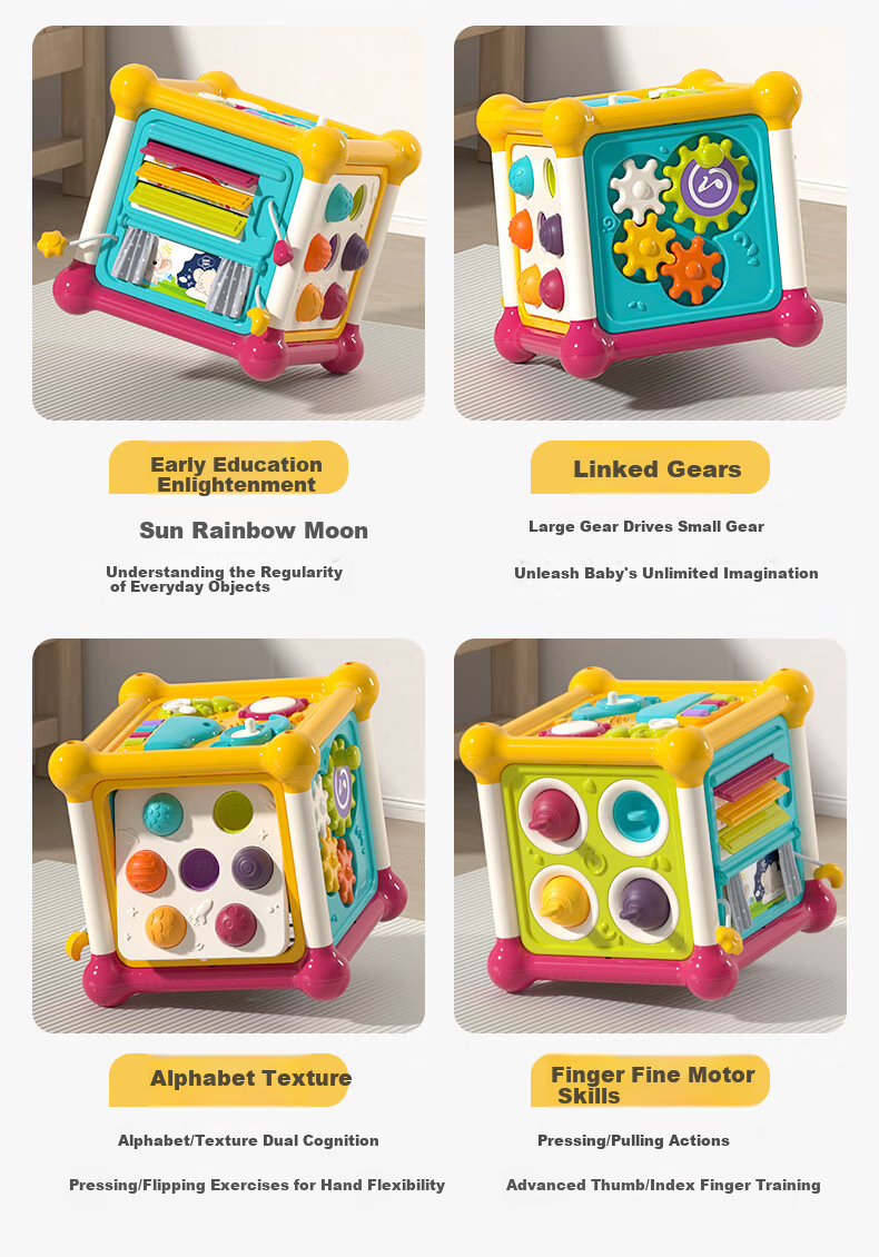 Развивающая игрушка GOODWAY Hexahedron, для детей от 6 месяцев до 3 лет, Монтессори кубик для раннего развития, обучающая игрушка, подарок на день рождения