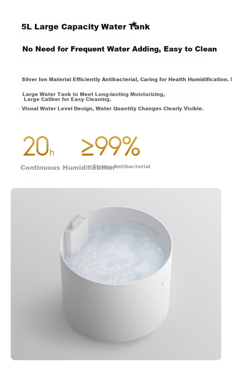 Увлажнитель воздуха Xiaomi Mijia Air Humidifier, 5л, 600мл/ч, без тумана, белый