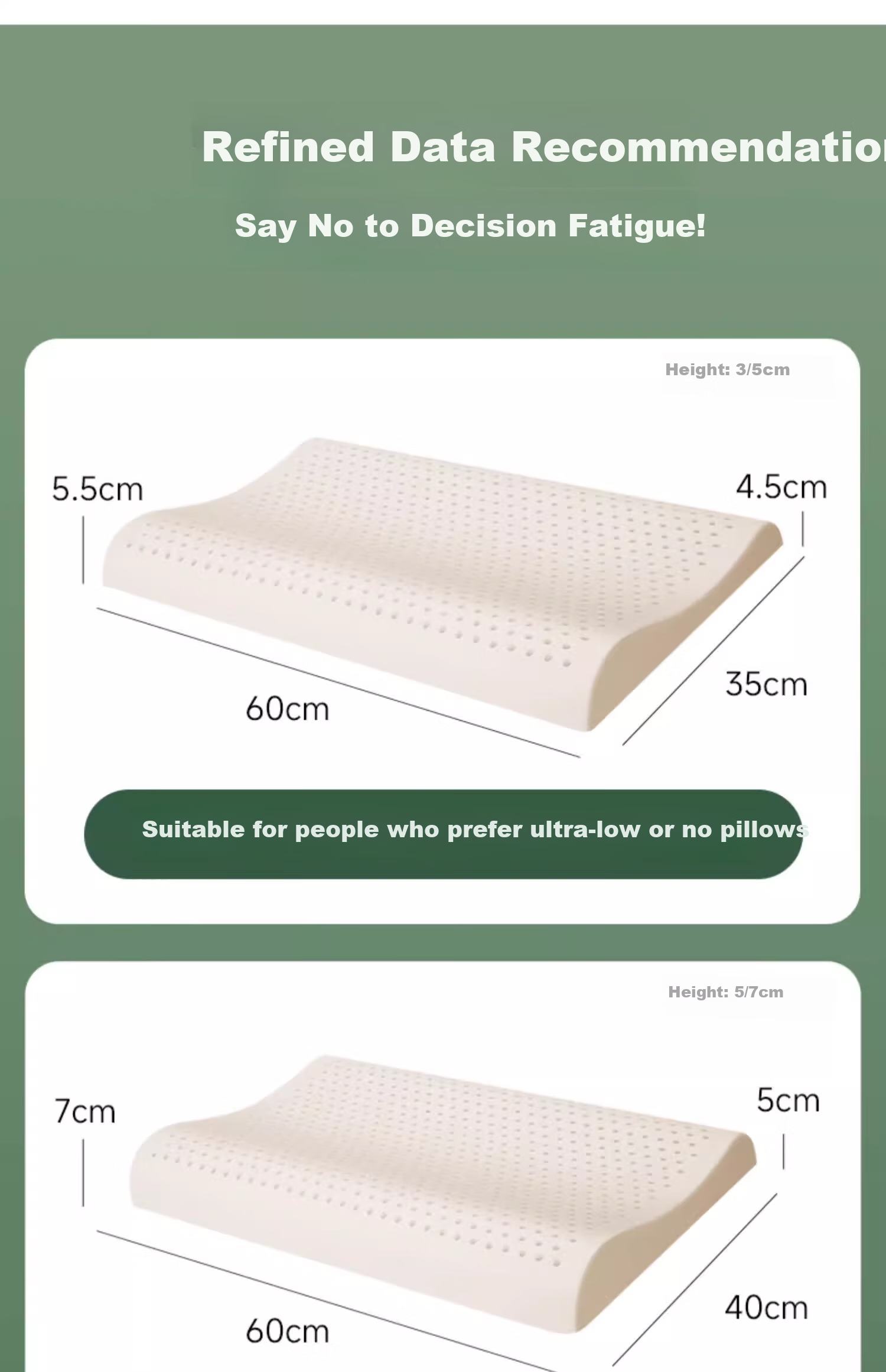 Подушка Noyoke Latex Pillow, натуральный латекс, для взрослых, волнистая, Таиланд, 60x40x5-7 см