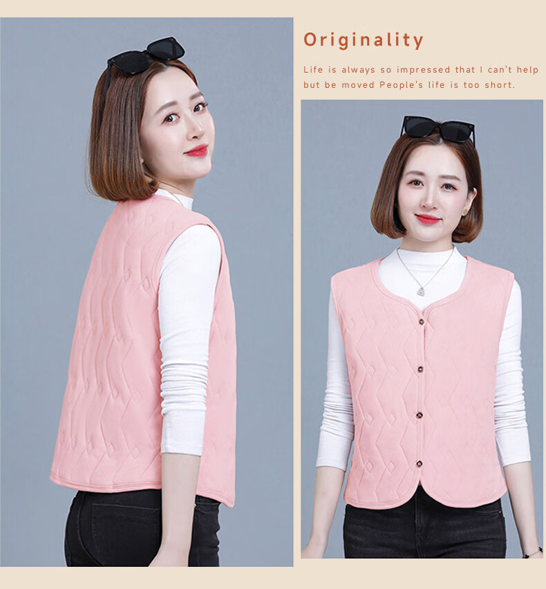 Женский утепленный жилет LangSha, флисовый, для осени и зимы, из смесовой шерсти, для среднего и пожилого возраста, с кардиганом, теплый, без рукавов