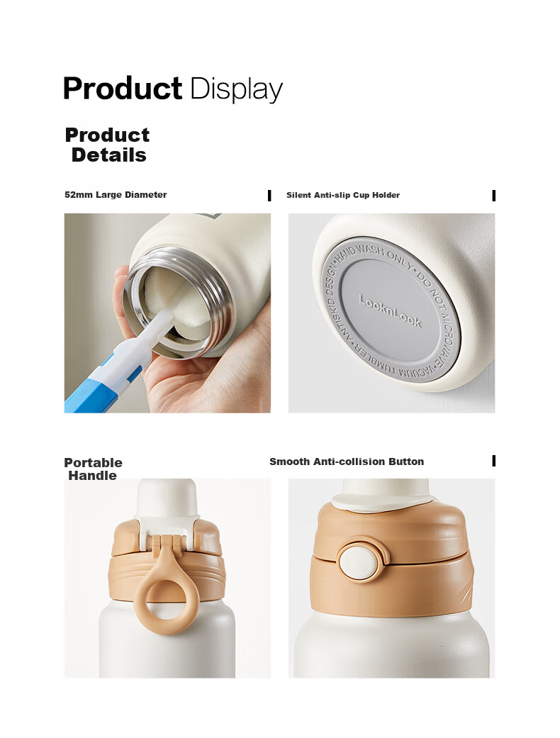 Термокружка LOCK&LOCK, 1000 мл, из нержавеющей стали 316L, с двойными стенками, для напитков
