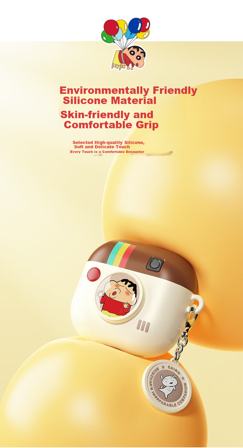 Чехол для наушников ROCK Crayon Shin-Chan для Apple AirPods 4, силиконовый, противоударный, с защитой от падения и царапин, в стиле мультфильма, полный охват