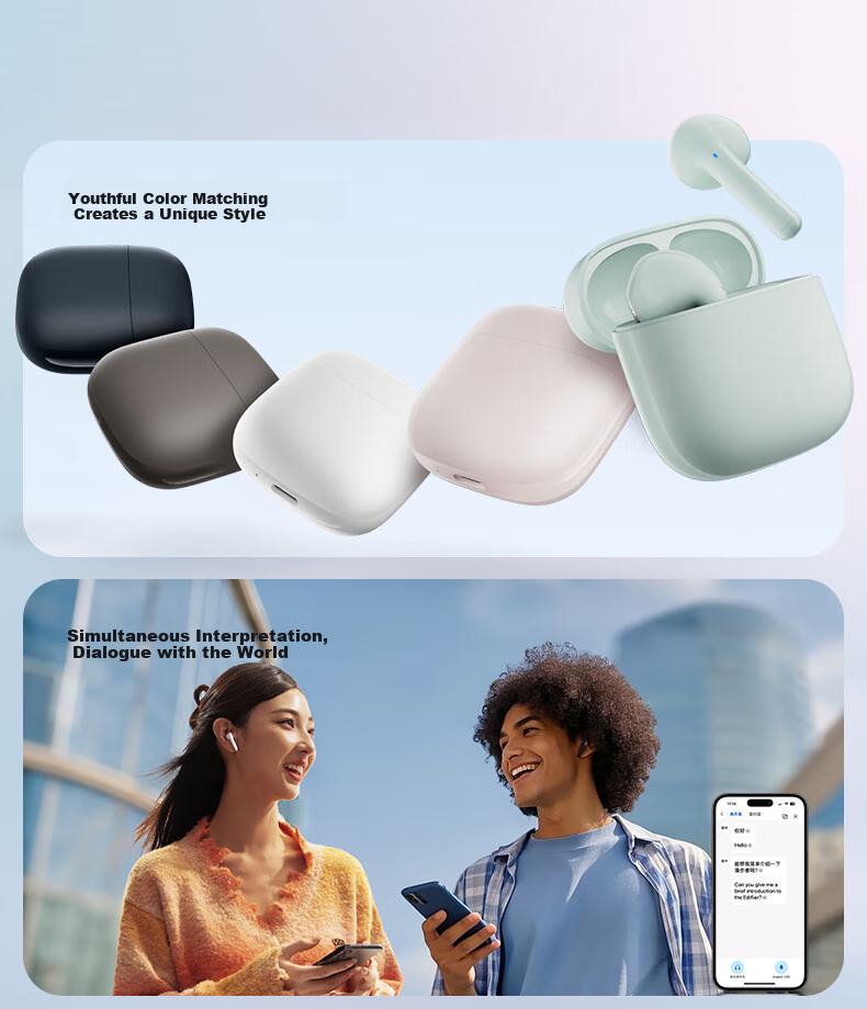Беспроводные наушники Edifier X1 Evo True Wireless Bluetooth 6.0 с функцией перевода, совместимы с Apple, Huawei, Xiaomi, OPPO, цвет: зеленый