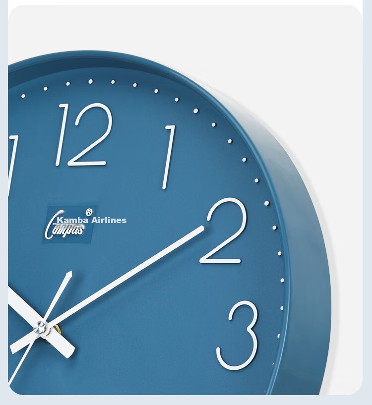 Настенные часы Compas Radio-Controlled Clock с радиосинхронизацией, синие, 35 см