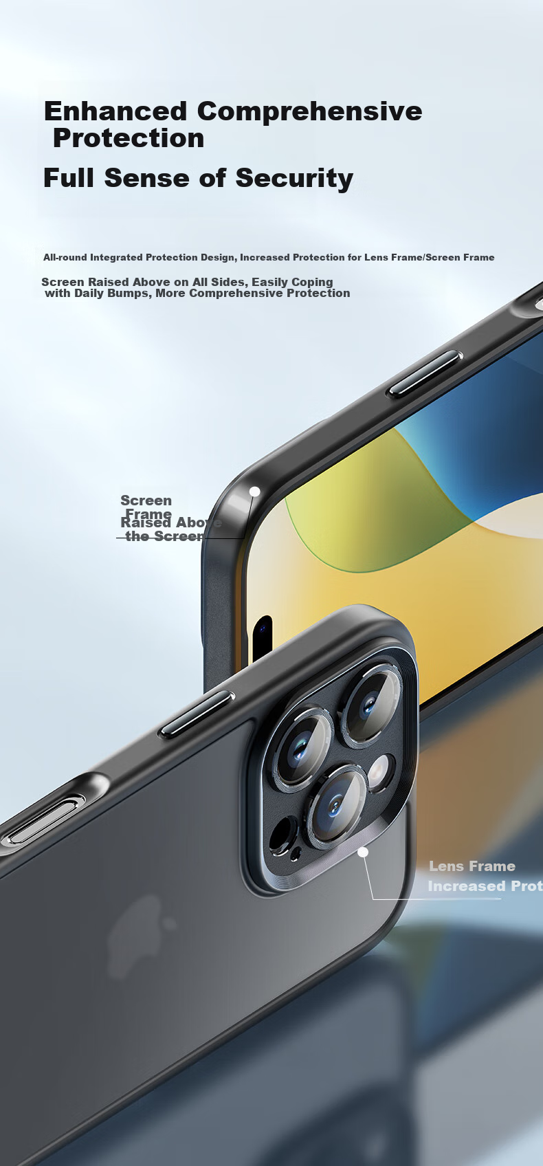 Чехол для iPhone 16 Pro ROCK, защита камеры, черный