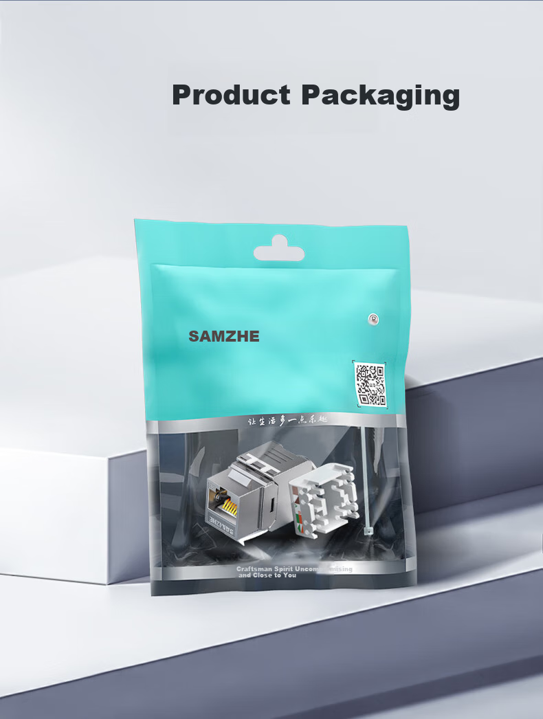 Сетевой модуль SAMZHE CAT6A, 10 Gigabit, экранированный, RJ45, розетка, компьютерная сеть, 50U, позолоченный разъем, прямой коннектор PMC6A
