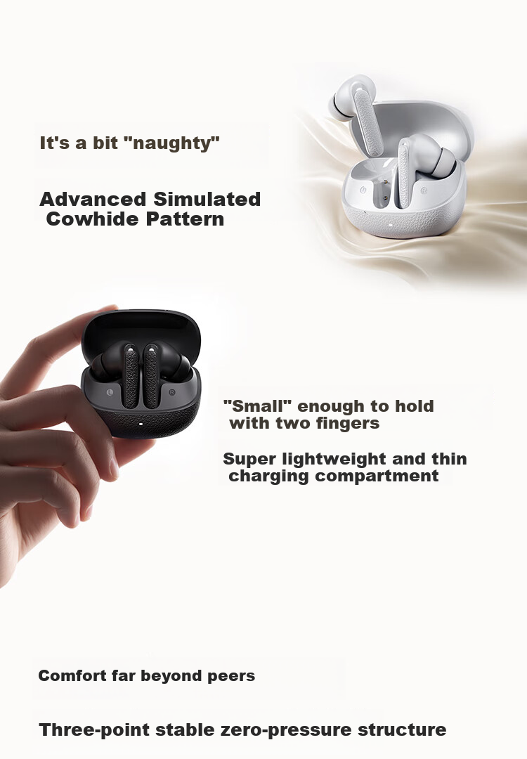 Беспроводные наушники QCY Buds ANC с активным шумоподавлением, True Wireless Bluetooth, 45 дБ, защита от шума при звонках, низкая задержка для игр, спортивные, совместимы со всеми смартфонами, цвет "Каменный Серый"