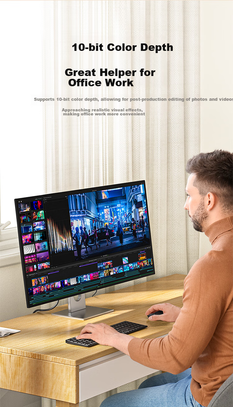 Кабель SAMZHE DD-20 DisplayPort 1.2, 4K HD, 2K 240Hz, для подключения компьютера, ноутбука к монитору, 2 метра