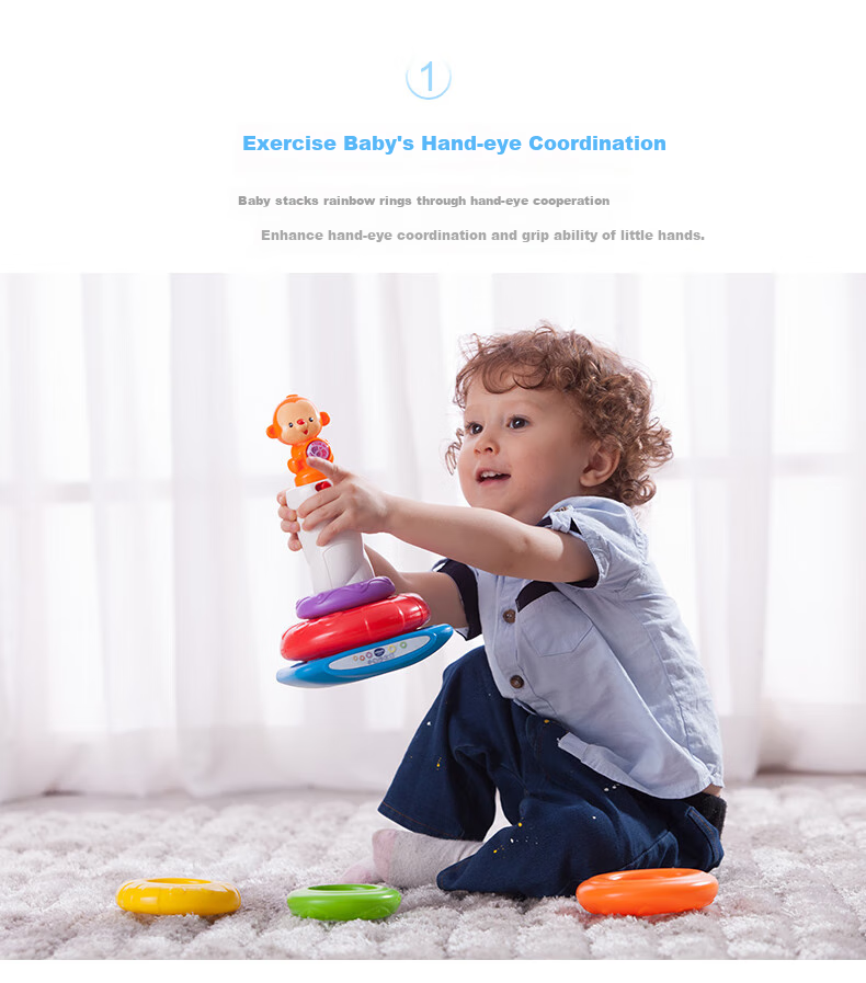Развивающая игрушка Vtech "Обезьянка Радужное Кольцо", музыкальная, для детей от 6 месяцев, подарок для новорожденных