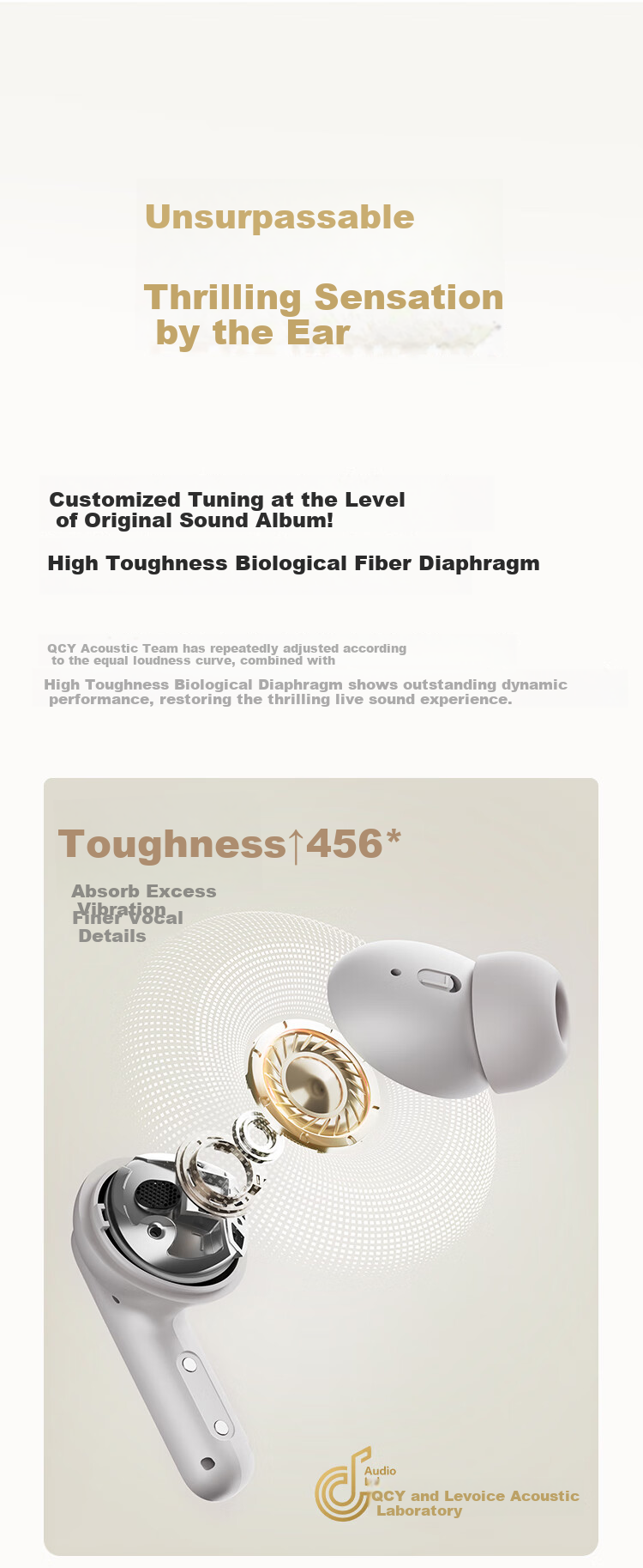 Беспроводные наушники QCY Buds ANC с активным шумоподавлением, True Wireless Bluetooth, 45 дБ, защита от шума при звонках, низкая задержка для игр, спортивные, совместимы со всеми смартфонами, цвет "Каменный Серый"