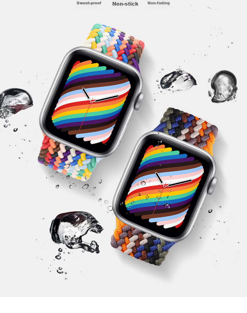 Ремешок Baking для Apple Watch S11/S10/SE/Ultra3/Watch S9/8/7/6/5/4, нейлоновый плетеный с магнитной застежкой, мультиколор