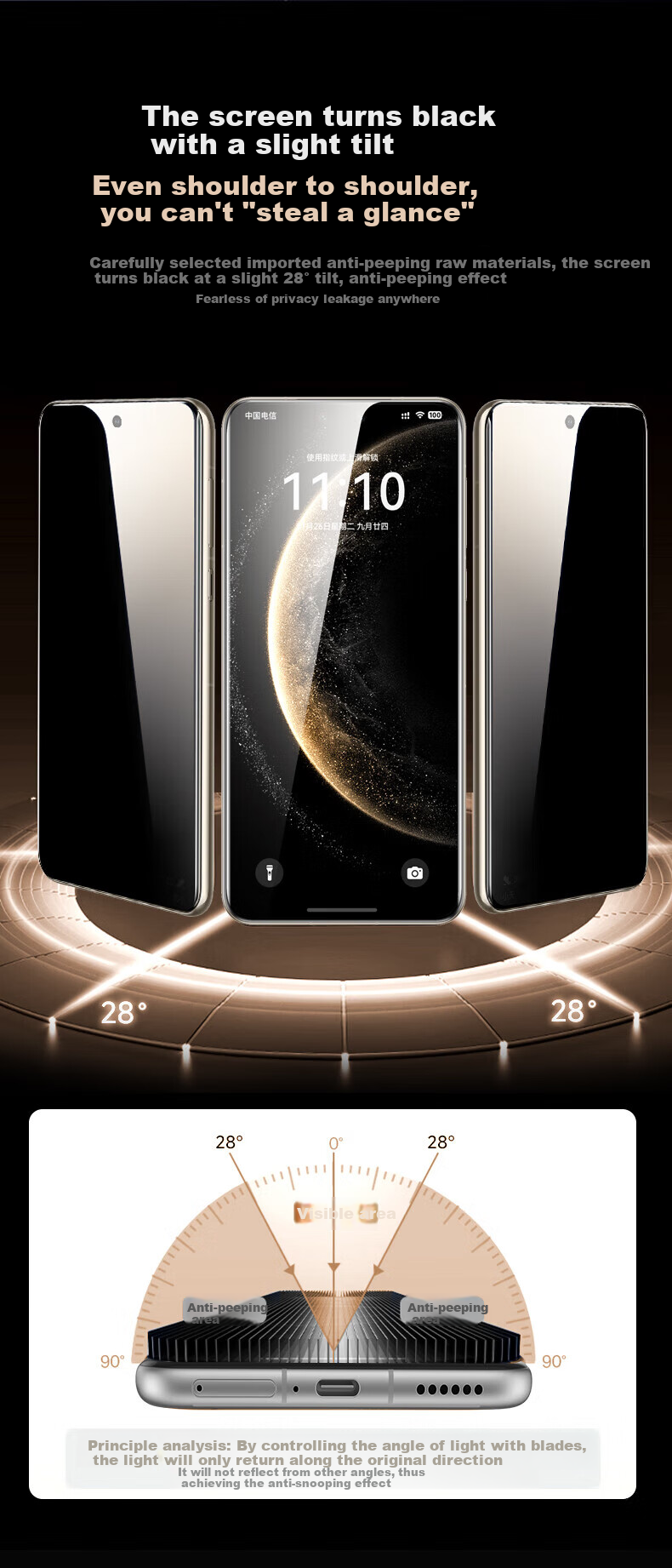 Защитная пленка DIVI [28° True Privacy] для Huawei Mate 70, гидрогелевая, противоударная, антибликовая, антиотпечатки