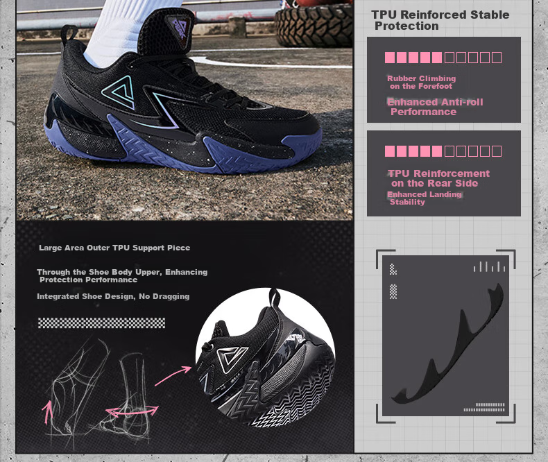 Кроссовки PEAK Extreme Basketball Shoes, мужские, для зала и улицы, зимние, дышащие, противоскользящие, износостойкие, профессиональные спортивные, DA430031