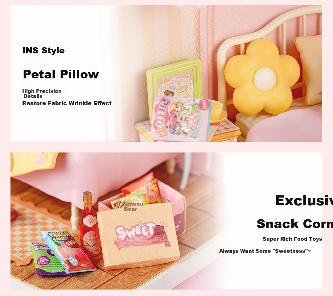 Конструктор Rolife Super World Sweet Dream Bedroom DIY, набор для сборки домика-кукольного, подарок на День Святого Валентина, Новый год для девочек
