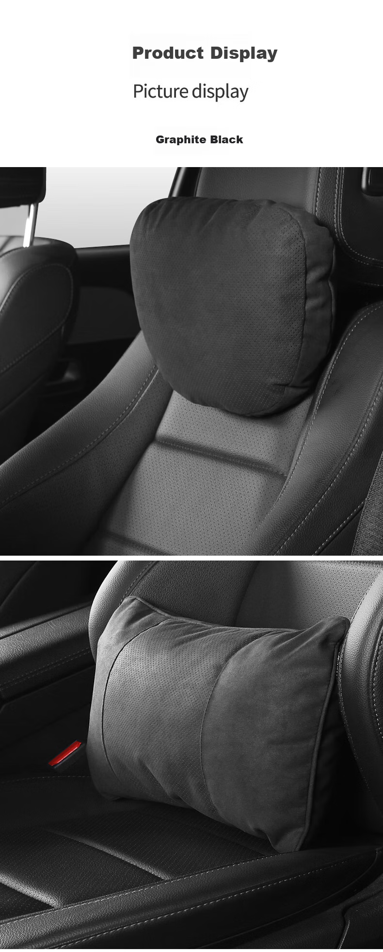 BIMLL B Автомобильная подушка на шею для Maybach, Mercedes-Benz, Tesla, универсальная, из японской замши Lamous, черная