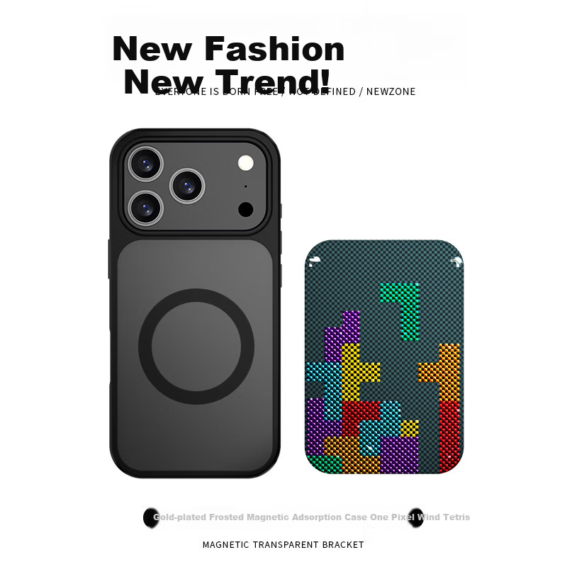 Чехол-накладка ZHIWEISHI для iPhone 17 Pro, золотистый, матовый, противоударный, с магнитным креплением