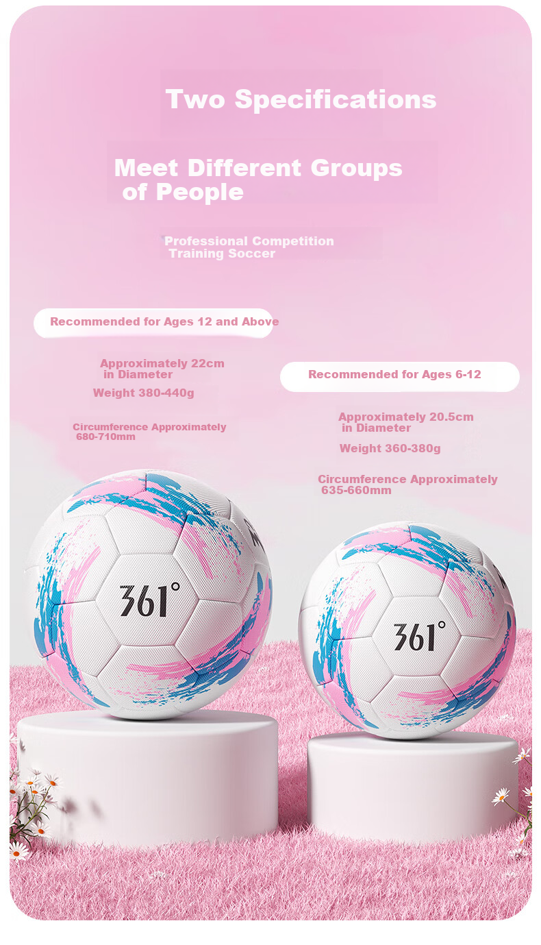 Футбольный мяч 361° Размер 4 для детей, взрослых, тренировок, стандартный размер 4.