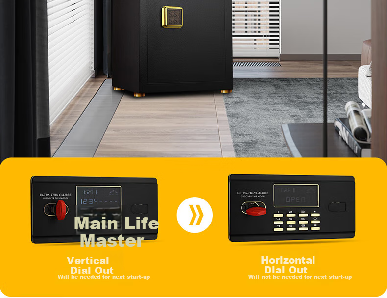 Сейф QNN Home Safe CF60, 58 см, всестальной, для кровати, с двойной защитой от кражи и перемещения, небольшой офисный шкаф для конфиденциальных документов