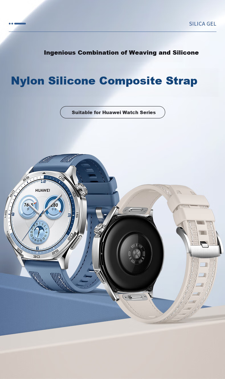 Ремешок для Huawei Watch GT 6 / GT 5 Pro / GT 4 / GT 3, нейлоновый плетеный силиконовый, совместимый с Watch 4 Pro / Watch 3 Pro, от бренда Xiaopijiang