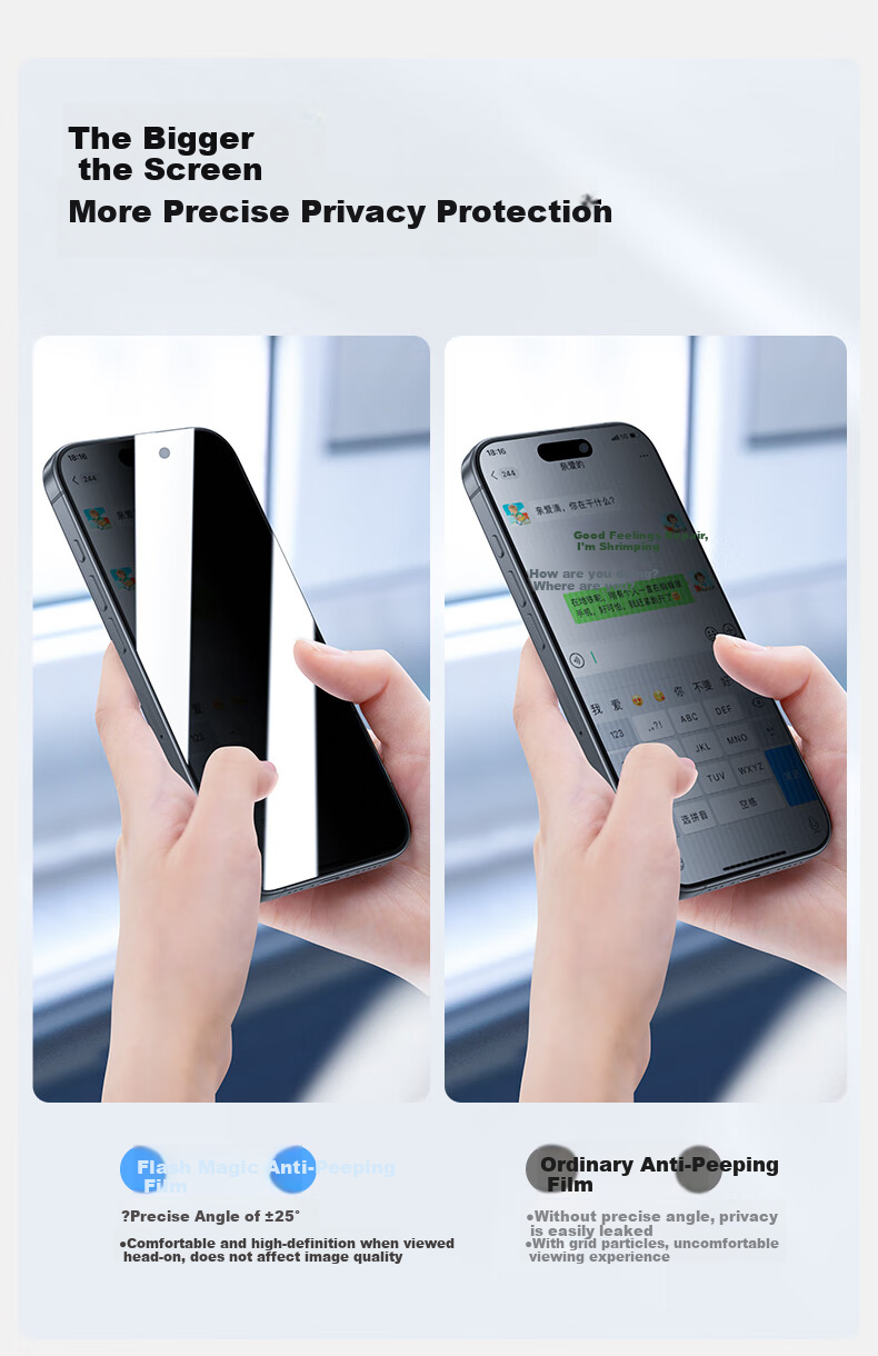 Защитное стекло SmartDevil для Apple iPhone 17, антишпионское, противоударное, пыленепроницаемое, полное покрытие