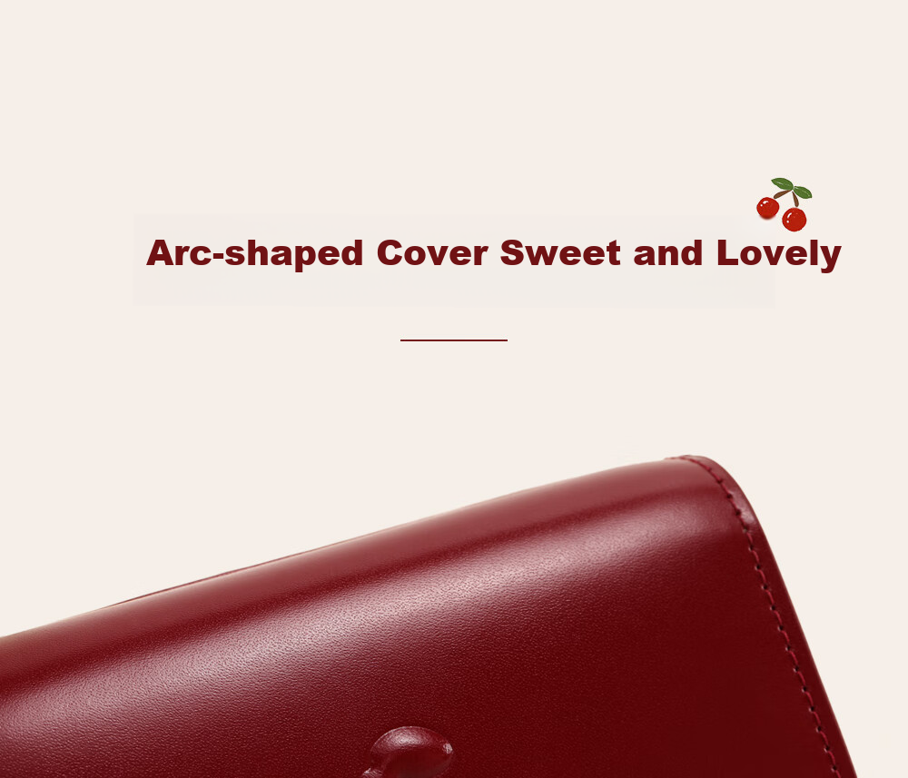 Кошелек Toutou Cherry из натуральной кожи, короткий кардхолдер, красный, подарок на Новый год, День Святого Валентина