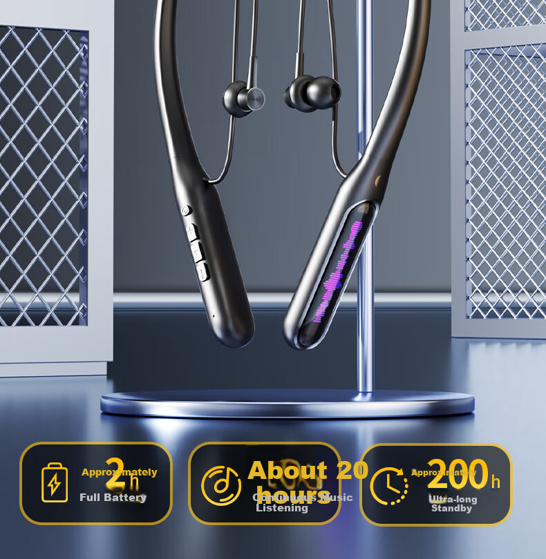 Viken [Berlin Voice | Latest 2025 Model] Bluetooth Neckband Wireless Sports Magnetic Earphones with Long Battery Life, Noise Reduction, Sweat-Resistant for Running And Gaming