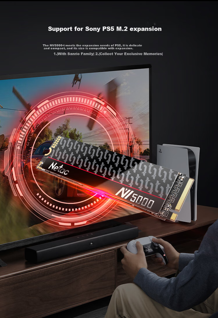 Твердотельный накопитель Netac NV5000-T, 1 ТБ, M.2, NVMe PCIe 4.0 x4, скорость чтения 4800 МБ/с